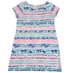 Lilly Pulitzer Dress Womens Size XL Pink Blue Marlowe Wave From It All Shells